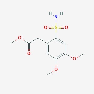 molecular formula C11H15NO6S B2490234 Methyl 2-(4,5-dimethoxy-2-sulfamoylphenyl)acetate CAS No. 886498-68-6