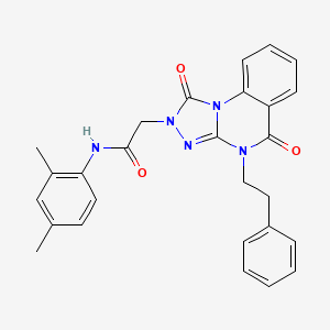 molecular formula C27H25N5O3 B2490237 N-(2,4-dimethylphenyl)-2-(1,5-dioxo-4-phenethyl-4,5-dihydro-[1,2,4]triazolo[4,3-a]quinazolin-2(1H)-yl)acetamide CAS No. 1242913-29-6