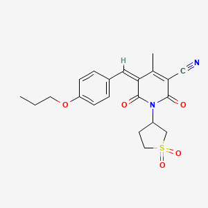(5Z)-1-(1,1-dioxothiolan-3-yl)-4-methyl-2,6-dioxo-5-[(4-propoxyphenyl)methylidene]pyridine-3-carbonitrile