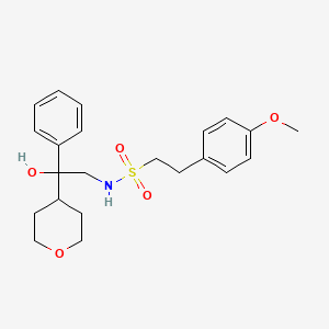 molecular formula C22H29NO5S B2490273 N-(2-hydroxy-2-phenyl-2-(tetrahydro-2H-pyran-4-yl)ethyl)-2-(4-methoxyphenyl)ethanesulfonamide CAS No. 2034591-98-3