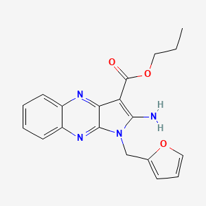 B2490275 propyl 2-amino-1-(furan-2-ylmethyl)-1H-pyrrolo[2,3-b]quinoxaline-3-carboxylate CAS No. 848279-15-2