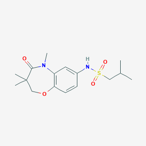 2-methyl-N-(3,3,5-trimethyl-4-oxo-2,3,4,5-tetrahydrobenzo[b][1,4]oxazepin-7-yl)propane-1-sulfonamide