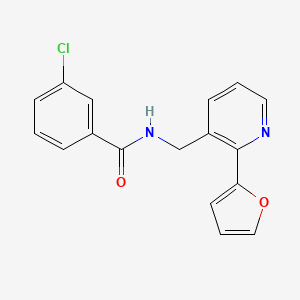 3-chloro-N-((2-(furan-2-yl)pyridin-3-yl)methyl)benzamide