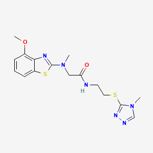 2-((4-methoxybenzo[d]thiazol-2-yl)(methyl)amino)-N-(2-((4-methyl-4H-1,2,4-triazol-3-yl)thio)ethyl)acetamide