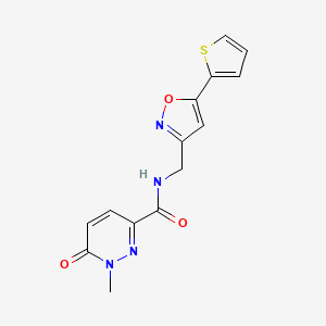 1-methyl-6-oxo-N-((5-(thiophen-2-yl)isoxazol-3-yl)methyl)-1,6-dihydropyridazine-3-carboxamide