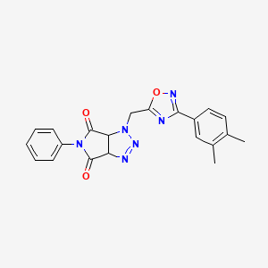 1-((3-(3,4-dimethylphenyl)-1,2,4-oxadiazol-5-yl)methyl)-5-phenyl-1,6a-dihydropyrrolo[3,4-d][1,2,3]triazole-4,6(3aH,5H)-dione