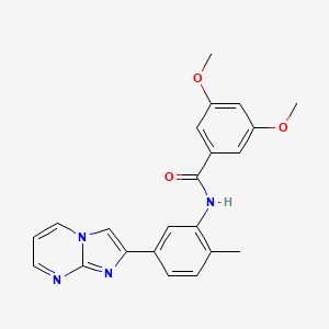 molecular formula C22H20N4O3 B2490307 N-(5-imidazo[1,2-a]pyrimidin-2-yl-2-methylphenyl)-3,5-dimethoxybenzamide CAS No. 862810-26-2