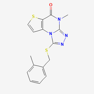 4-methyl-1-((2-methylbenzyl)thio)thieno[2,3-e][1,2,4]triazolo[4,3-a]pyrimidin-5(4H)-one