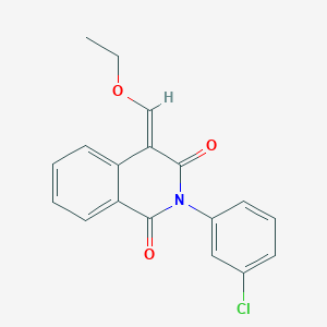 molecular formula C18H14ClNO3 B2490312 2-(3-Chlorophenyl)-4-(ethoxymethylidene)-1,2,3,4-tetrahydroisoquinoline-1,3-dione CAS No. 554405-56-0