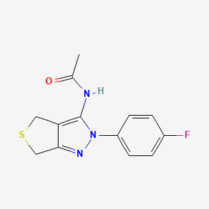 molecular formula C13H12FN3OS B2490321 N-[2-(4-fluorophenyl)-2H,4H,6H-thieno[3,4-c]pyrazol-3-yl]acetamide CAS No. 450342-61-7