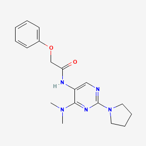 molecular formula C18H23N5O2 B2490370 N-(4-(dimethylamino)-2-(pyrrolidin-1-yl)pyrimidin-5-yl)-2-phenoxyacetamide CAS No. 1797083-44-3
