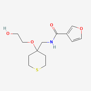 N-((4-(2-hydroxyethoxy)tetrahydro-2H-thiopyran-4-yl)methyl)furan-3-carboxamide