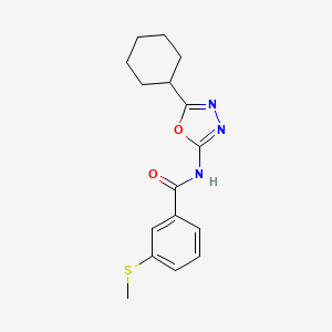 molecular formula C16H19N3O2S B2490464 N-(5-cyclohexyl-1,3,4-oxadiazol-2-yl)-3-(methylsulfanyl)benzamide CAS No. 922026-91-3