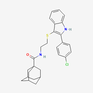 molecular formula C27H29ClN2OS B2490474 N-(2-{[2-(4-chlorophenyl)-1H-indol-3-yl]sulfanyl}ethyl)adamantane-1-carboxamide CAS No. 850917-56-5