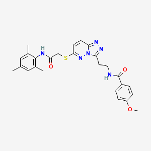 B2490484 N-(2-(6-((2-(mesitylamino)-2-oxoethyl)thio)-[1,2,4]triazolo[4,3-b]pyridazin-3-yl)ethyl)-4-methoxybenzamide CAS No. 872995-59-0