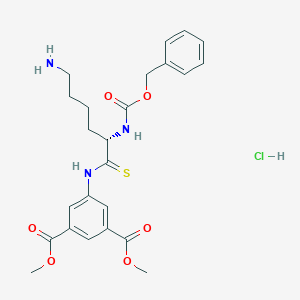 molecular formula C24H30ClN3O6S B024905 5-(Benzyloxycarbonyllysylthioamido)isophthalic acid dimethyl ester CAS No. 111070-39-4
