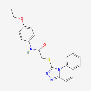 molecular formula C20H18N4O2S B2490521 N-(4-Ethoxyphenyl)-2-{[1,2,4]triazolo[4,3-A]quinolin-1-ylsulfanyl}acetamide CAS No. 671199-09-0