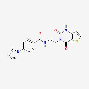 molecular formula C19H16N4O3S B2490579 N-(2-(2,4-dioxo-1,2-dihydrothieno[3,2-d]pyrimidin-3(4H)-yl)ethyl)-4-(1H-pyrrol-1-yl)benzamide CAS No. 2034286-05-8