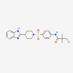 molecular formula C23H27ClN4O3S B2490586 N-(4-((4-(1H-benzo[d]imidazol-2-yl)piperidin-1-yl)sulfonyl)phenyl)-3-chloro-2,2-dimethylpropanamide CAS No. 886888-54-6