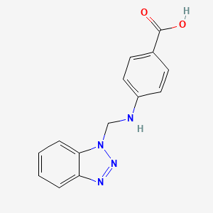 molecular formula C14H12N4O2 B2490611 4-[(1H-benzotriazol-1-ylmethyl)amino]benzoic acid CAS No. 62001-43-8