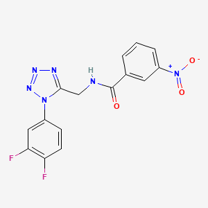 molecular formula C15H10F2N6O3 B2490613 N-((1-(3,4-difluorophenyl)-1H-tetrazol-5-yl)methyl)-3-nitrobenzamide CAS No. 941874-85-7