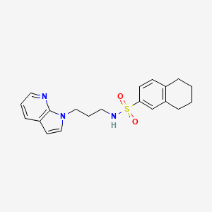 molecular formula C20H23N3O2S B2490615 N-(3-(1H-pyrrolo[2,3-b]pyridin-1-yl)propyl)-5,6,7,8-tetrahydronaphthalene-2-sulfonamide CAS No. 1797848-21-5