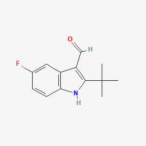 molecular formula C13H14FNO B2490617 2-tert-butyl-5-fluoro-1H-indole-3-carbaldehyde CAS No. 588670-57-9