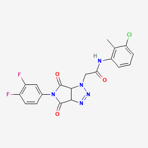 molecular formula C19H14ClF2N5O3 B2490707 N-(3-chloro-2-methylphenyl)-2-[5-(3,4-difluorophenyl)-4,6-dioxo-1H,3aH,4H,5H,6H,6aH-pyrrolo[3,4-d][1,2,3]triazol-1-yl]acetamide CAS No. 1052548-37-4