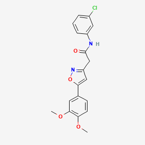 molecular formula C19H17ClN2O4 B2490716 N-(3-chlorophenyl)-2-[5-(3,4-dimethoxyphenyl)-1,2-oxazol-3-yl]acetamide CAS No. 953158-74-2