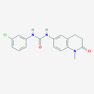 molecular formula C17H16ClN3O2 B2490732 1-(3-Chlorophenyl)-3-(1-methyl-2-oxo-1,2,3,4-tetrahydroquinolin-6-yl)urea CAS No. 1172318-03-4