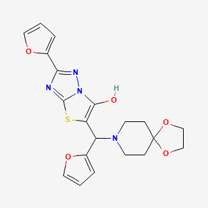 2-(Furan-2-yl)-5-(furan-2-yl(1,4-dioxa-8-azaspiro[4.5]decan-8-yl)methyl)thiazolo[3,2-b][1,2,4]triazol-6-ol