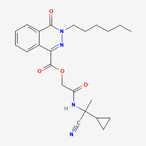 [(1-Cyano-1-cyclopropylethyl)carbamoyl]methyl 3-hexyl-4-oxo-3,4-dihydrophthalazine-1-carboxylate