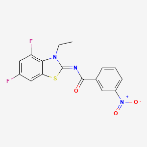 N-(3-ethyl-4,6-difluoro-1,3-benzothiazol-2-ylidene)-3-nitrobenzamide