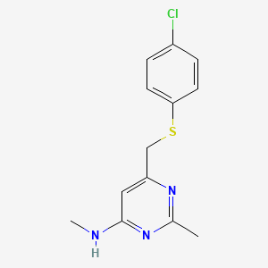 N-(6-{[(4-chlorophenyl)sulfanyl]methyl}-2-methyl-4-pyrimidinyl)-N-methylamine