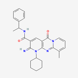 1-cyclohexyl-2-imino-10-methyl-5-oxo-N-(1-phenylethyl)-2,5-dihydro-1H-dipyrido[1,2-a:2',3'-d]pyrimidine-3-carboxamide