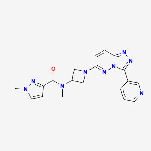 molecular formula C19H19N9O B2490755 N,1-dimethyl-N-{1-[3-(pyridin-3-yl)-[1,2,4]triazolo[4,3-b]pyridazin-6-yl]azetidin-3-yl}-1H-pyrazole-3-carboxamide CAS No. 2380010-40-0