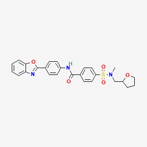 molecular formula C26H25N3O5S B2490767 N-[4-(1,3-benzoxazol-2-yl)phenyl]-4-{methyl[(oxolan-2-yl)methyl]sulfamoyl}benzamide CAS No. 868676-53-3