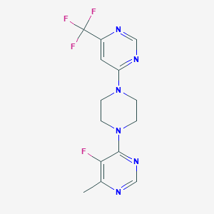 5-Fluoro-4-methyl-6-[4-[6-(trifluoromethyl)pyrimidin-4-yl]piperazin-1-yl]pyrimidine