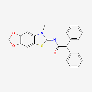 N-(7-methyl-[1,3]dioxolo[4,5-f][1,3]benzothiazol-6-ylidene)-2,2-diphenylacetamide