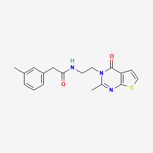 molecular formula C18H19N3O2S B2490782 N-(2-(2-methyl-4-oxothieno[2,3-d]pyrimidin-3(4H)-yl)ethyl)-2-(m-tolyl)acetamide CAS No. 1904304-48-8