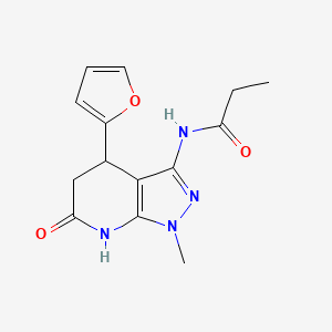 N-(4-(furan-2-yl)-1-methyl-6-oxo-4,5,6,7-tetrahydro-1H-pyrazolo[3,4-b]pyridin-3-yl)propionamide