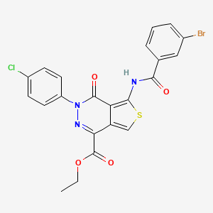 molecular formula C22H15BrClN3O4S B2490811 ethyl 5-(3-bromobenzamido)-3-(4-chlorophenyl)-4-oxo-3H,4H-thieno[3,4-d]pyridazine-1-carboxylate CAS No. 851950-46-4
