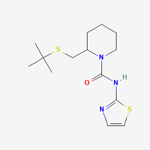 2-(Tert-butylsulfanylmethyl)-N-(1,3-thiazol-2-yl)piperidine-1-carboxamide