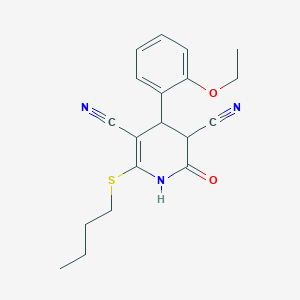 molecular formula C19H21N3O2S B2490820 6-(丁基硫基)-4-(2-乙氧基苯基)-2-氧代-1,2,3,4-四氢吡啶-3,5-二甲腈 CAS No. 361166-81-6