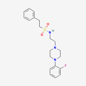molecular formula C20H26FN3O2S B2490826 N-(2-(4-(2-氟苯基)哌嗪-1-基)乙基)-2-苯基乙烷磺酰胺 CAS No. 1049392-16-6
