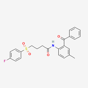 molecular formula C24H22FNO4S B2490832 N-(2-benzoyl-4-methylphenyl)-4-((4-fluorophenyl)sulfonyl)butanamide CAS No. 941907-30-8