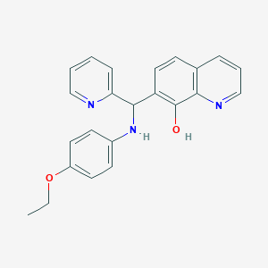 molecular formula C23H21N3O2 B2490835 7-(((4-Ethoxyphenyl)amino)(pyridin-2-yl)methyl)quinolin-8-ol 