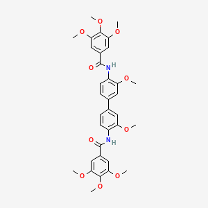 molecular formula C34H36N2O10 B2490836 N-[3,3'-DIMETHOXY-4'-(3,4,5-TRIMETHOXYBENZAMIDO)-[1,1'-BIPHENYL]-4-YL]-3,4,5-TRIMETHOXYBENZAMIDE CAS No. 321555-77-5