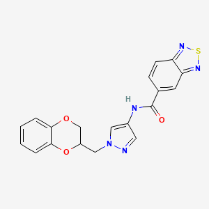 N-(1-((2,3-dihydrobenzo[b][1,4]dioxin-2-yl)methyl)-1H-pyrazol-4-yl)benzo[c][1,2,5]thiadiazole-5-carboxamide
