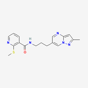 N-(3-(2-methylpyrazolo[1,5-a]pyrimidin-6-yl)propyl)-2-(methylthio)nicotinamide